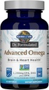 Garden of Life Dr. Formulated Advanced Omega Fish Oil - Lemon, 1,290mg EPA, DHA + DPA in Triglyceride Form, Single Source Omega 3 Supplement for Ultimate Brain & Heart Health, Non-GMO, 60 Softgels