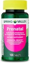 Spring Valley Prenatal Multivitamin/Multimineral for Pregnant and Nursing Women Dietary Supplement Tablets, 100 Count - New Look