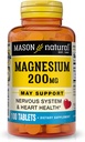 Mason Natural Magnesium 200 mg, Muscle and Nerve Function Support, 100 Tablets