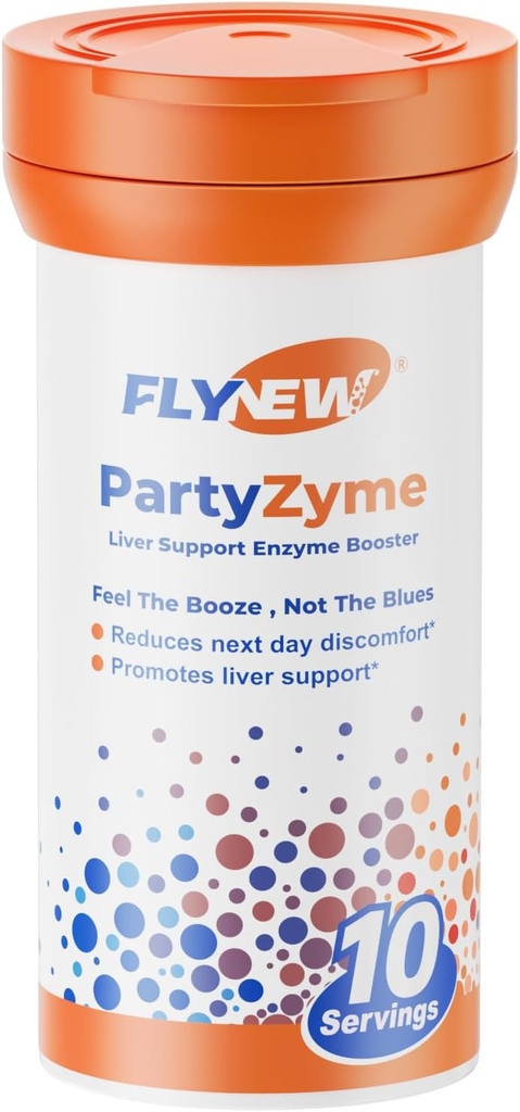 PartyZyme for Post-Celebration wellness, Sober Up Pill, Better Morning, Party smart Support, Liver Support, Natural Enzyme Booster Made in USA, NADH, DHM, L-Theanine, VITAMIN C, 10 Tablets, GMP