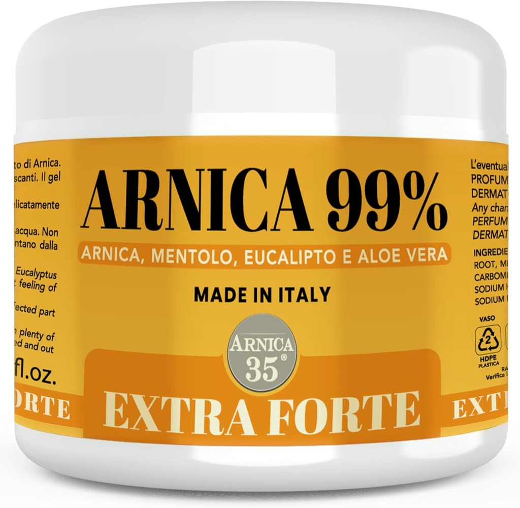 Arnica 35 - Arnica Gel for Bruising Extra Strong 98% 16.9 Fl Oz, Massage of Muscles and Joints, Natural and Dermatologically Tested Formula - Made in Italy
