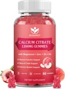 Calcium Citrate 1200mg Gummies with Vitamin D3 K2 - Chewable Calcium Magnesium Zinc d3 Supplement with Sea Moss Extract for Bone, Teeth, Immune Support for Women & Men, White Peach Flavor - 60 Gummies