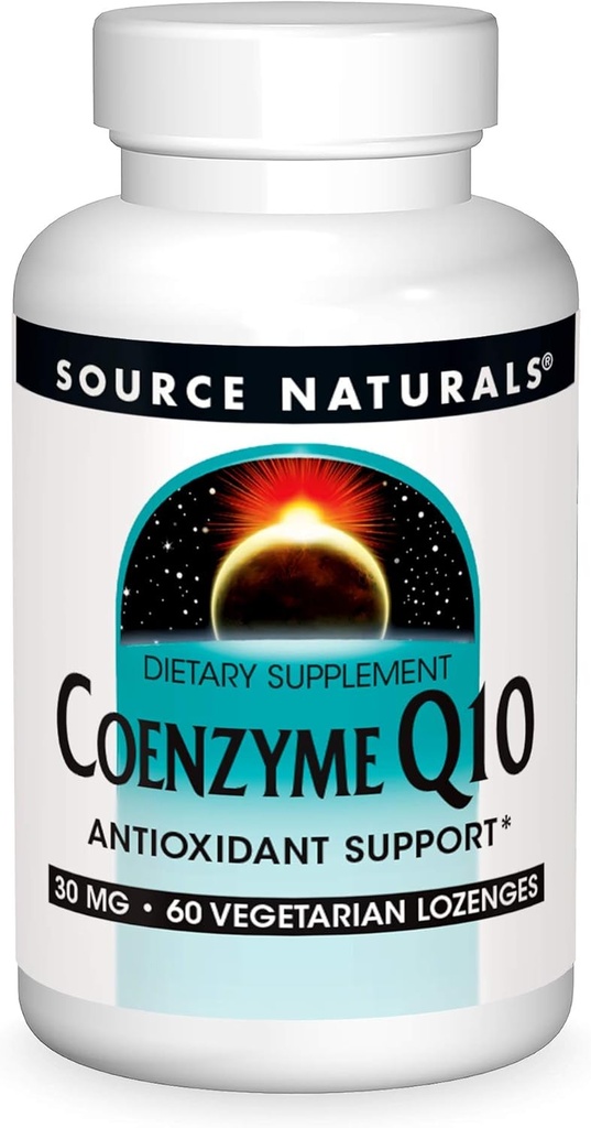 Source Natural Coenzyme Q10 Antioxidant Support 30 mg For Heart, Brain, Immunity, & Liver Support - 60 Lozenges