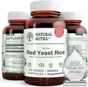 Natural Nutra Red Yeast Rice Extract, Cardiovascular Support, Helps Enhance Immunity, Helps Maintain Body Fats & Heart Health, Improve Digestion, Gluten Free Supplements, 600 mg 60 Capsules (3 Pack)