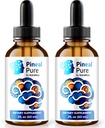 (2 Pack) Official Pineal Pure Drops – Natural Daily Formula to Help Support Focus, Memory & Concentration | Clean, Easy-to-Use PinealPure Liquid (60 Servings)