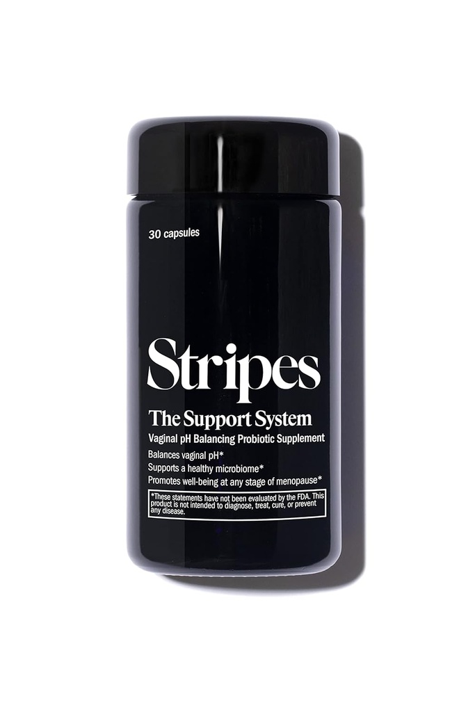 Stripes Beauty Naomi Watts The Support System Vaginal Ph Balancing Probiotic Supplement Daily Feminine Preprobiotic Supports Healthy Ph Microbiome Hormone Free Menopause Support 30 Ct