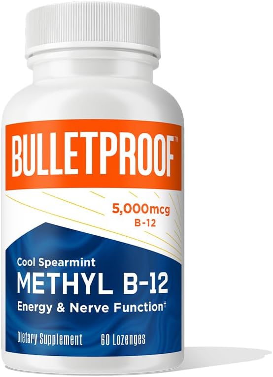Bulletproof Cool Spearmint Methyl B-12 Lozenges, 60 Count, Supplement for Energy and Nerve Function