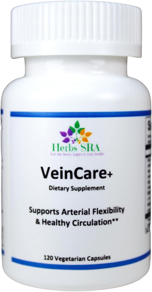 -VeinFlex Herbal Supplement - Natural Support for Healthy Veins - Rutin, Horse Chestnut, Grape Seed, Bilberry, Nattokinase. Promotes Optimal Vein Function, Circulation Support.