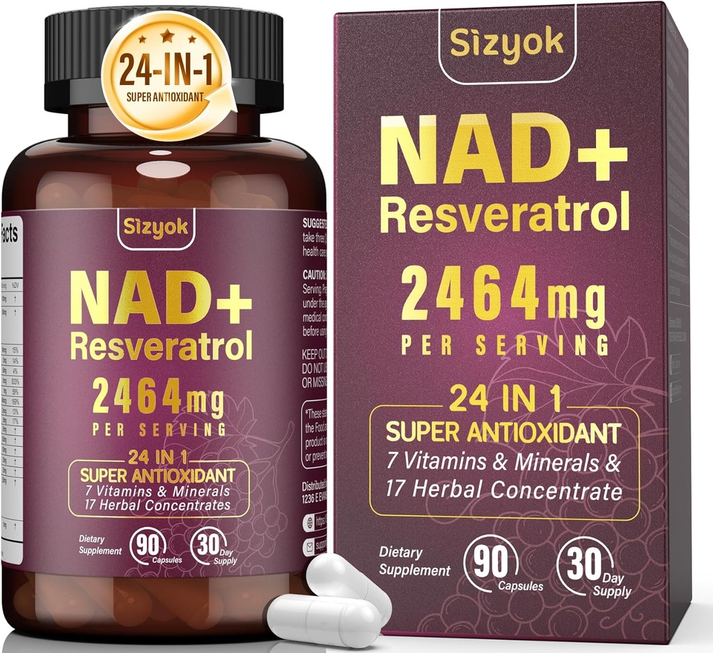 NAD Supplement, Liposomal NAD+ Supplement with Resveratrol, NAD Resveratrol Supplement - Boost NAD+ for Aging Defense, Energy, Focus - Ultra Antioxidant Capsules，177