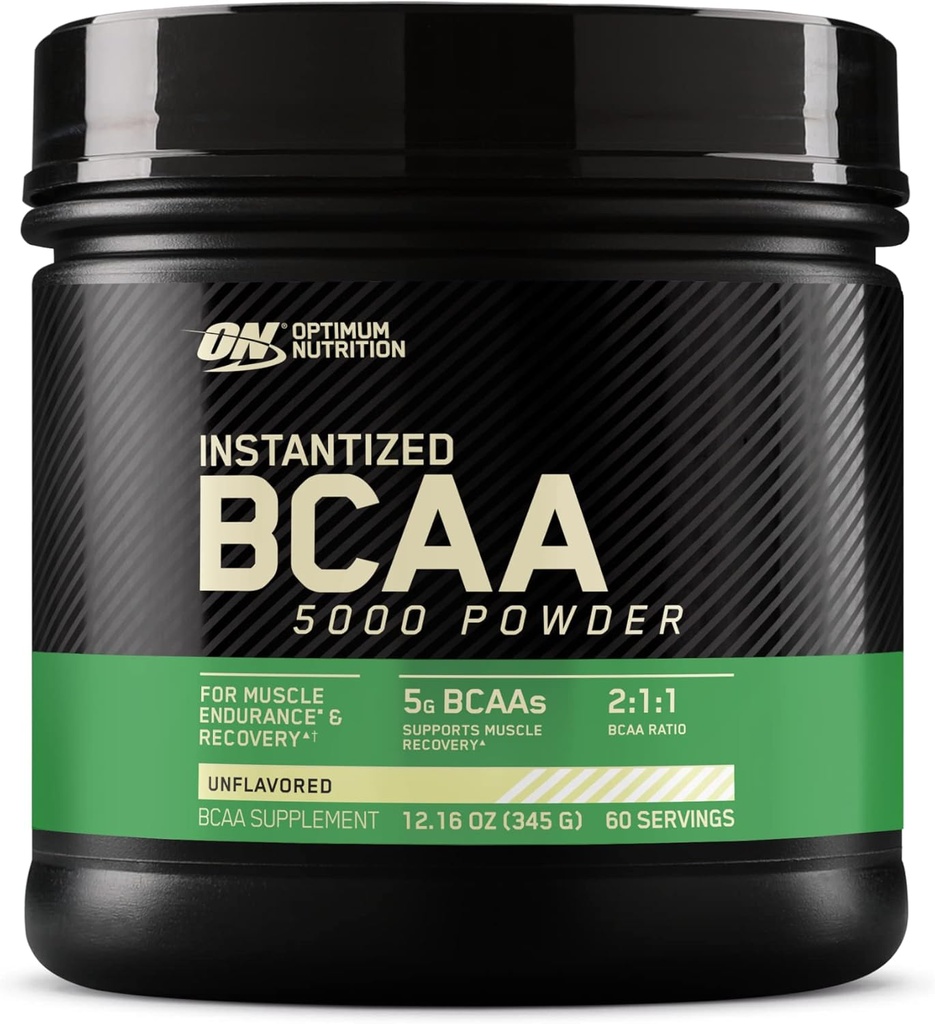 Optimum Nutrition Instantized BCAA 5000mg Powder, Unflavored, Keto Friendly, 60 Servings
