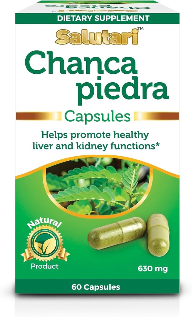 SALUTARI Chanca Piedra Stone Breaker, 60 Vegetarian Capsules - Natural Stonebreaker Supplement for Kidney Health, Liver Cleanse and Gallbladder Support - Natural Detox Supplement