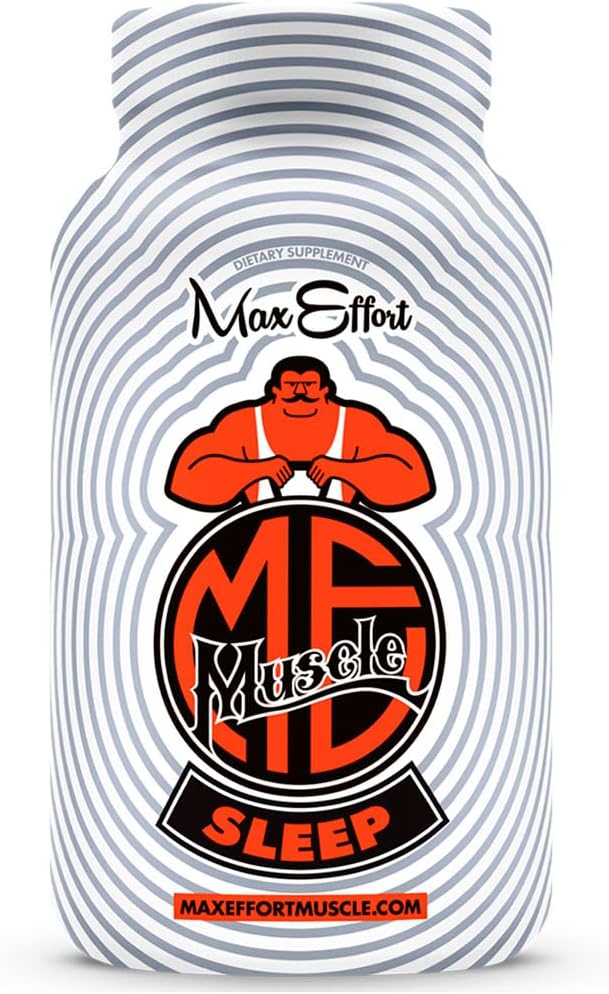 Max Effort Sleep, Sleep Support Supplement for Adults with 95 MG Magnesium Citrate, 200 MG L Theanine and 3 MG Melatonin, Quality Sleep Formula with No Groggy Side Effects, 60 Capsules, 30 Servings