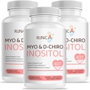 Myo-Inositol & D-Chiro Inositol Supplement for Women - Ideal 40:1 Ratio -Support Women's Hormone Balance & Fertility & Ovarian Health - Vegan Powder Capsules - 90-Day Supply