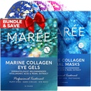 MAREE Eye Gels & Facial Masks Bundle - Under Eye Gels for Puffy Eyes and Dark Circles, Sheet Moisturizing Masks - Marine Collagen & Hyaluronic Acid, Green & Red Algae Extract - for All Skin Types