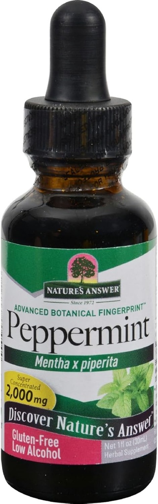 Nature?s Answer Peppermint Leaf Mentha x Piperita Gluten Alcohol Free Herbal Supplement Supports Healthy Digestive Function* ? 1 FL Oz