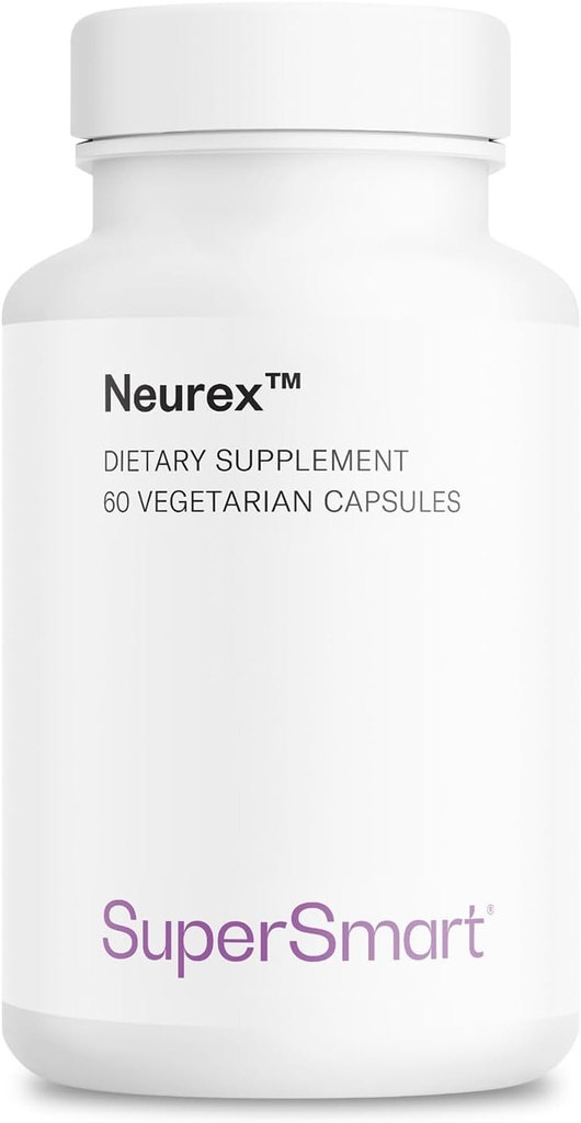 Supersmart Neurex (Advanced Formula) - High Potency Brain Supplement - with Ginkgo Biloba, Bacopa Monnieri, GPC, Huperzine A | Non-GMO & Gluten Free - 60 Vegetarian Capsules