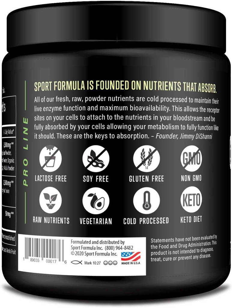 Organic Greens Superfood Powder, Cold Pressed Vegan and Keto Powder, Non-GMO, Low Calorie Daily Green Juice Powder