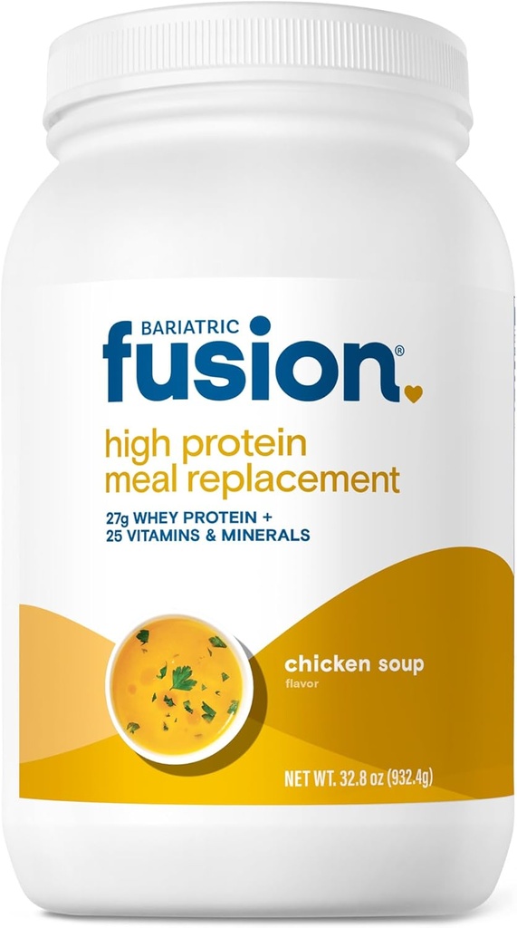 Bariatric Fusion Chicken Soup Meal Replacement 27g Protein Powder, 21 Serving Tub for Bariatric Surgery Patients Including Gastric Bypass and Sleeve Gastrectomy - No Gluten, Aspartame or Sugar