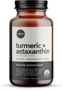 Organic Astaxanthin 12mg Plus Turmeric 1500mg, Black Pepper Extract, High Absorption, Eye, Heart, Skin, Joint, Vegan, Gluten-Free, Non-GMO, Double Antioxidant, Turmeric Curcumin Supplement, 30-Days