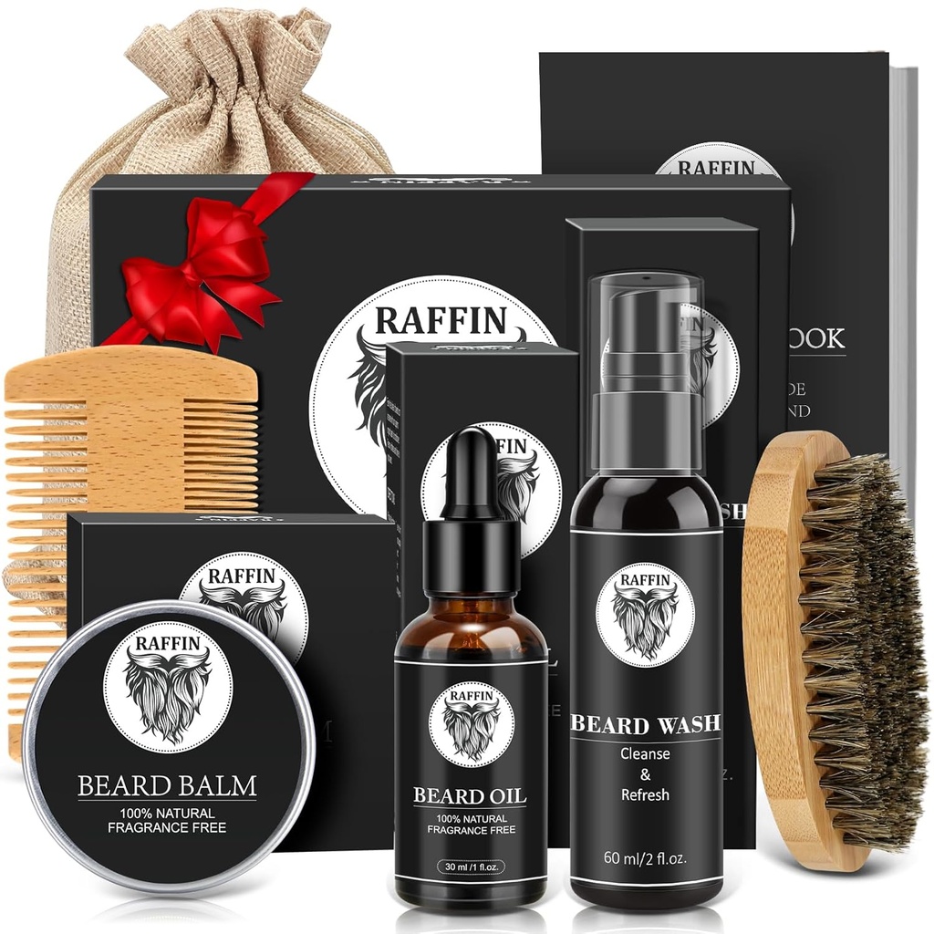 Mens Gifts - Beard Kit for Men's Self-care, Outfits Men's Grooming Routine, Anniversary | Birthday | Christmas Gifts for Men Him Husband Boyfriend Dad Son Friend Brother, Mens Stocking Stuffers