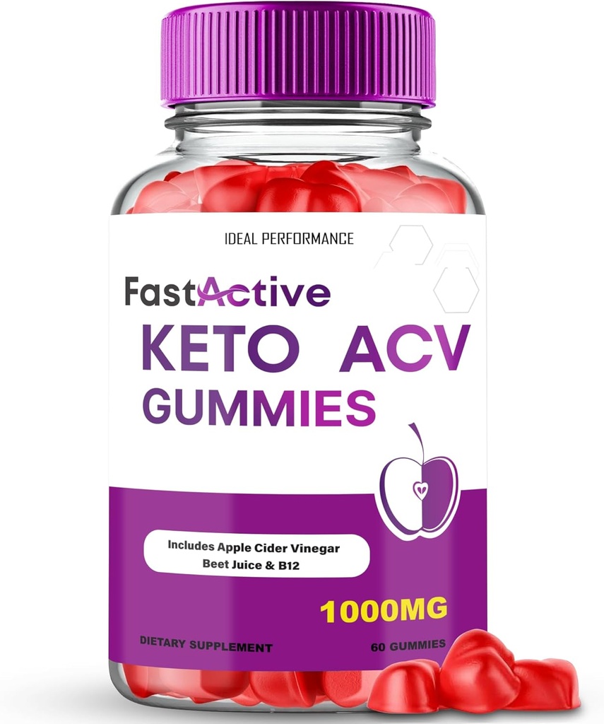 Fast Active Keto + Gummies, Fast Active Keto ACV Keto Supplement Gummies - Maximum Strength, All Natural Support Formula FastActive Keto+ACV Advanced Formula, FastActive Keto Gummy Reviews (1 Pack)