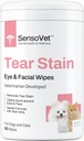Tear Stain Remover Eye Wipes for Dogs & Cats, Cleans Eye Boogers and Gunk Discharge, Facial Cleansing with Aloe Vera (Fragrance Free)
