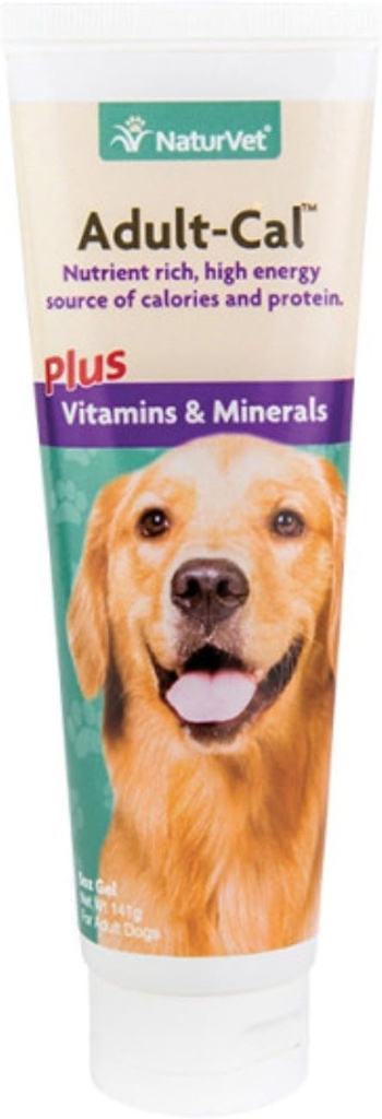 NaturVet Adult-Cal Nutritional Gel Plus Vitamins & Minerals for Dogs, 5 oz Gel, Made in USA