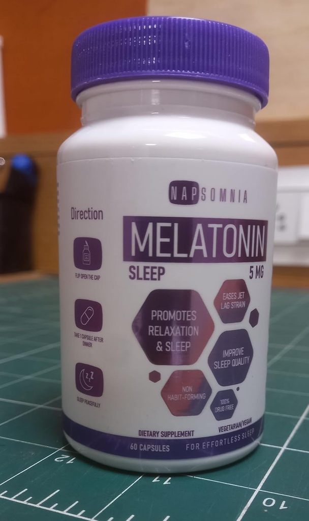 Melatonin for Sleeping for Men & Women - Sleep Melatonin w/Valerian Root Extract - Vegan Melatonin Capsules - Sleep Aid for Adults - Deep Sleep Supplements to Ease Jet Lag Strain (5 Mg)