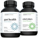 Smarter Gut Health Probiotics - Superior Digestive & Immune Support + Smarter Nutrition Enzymes - Daily Digestive Aids with 16 Different Natural Enzymes