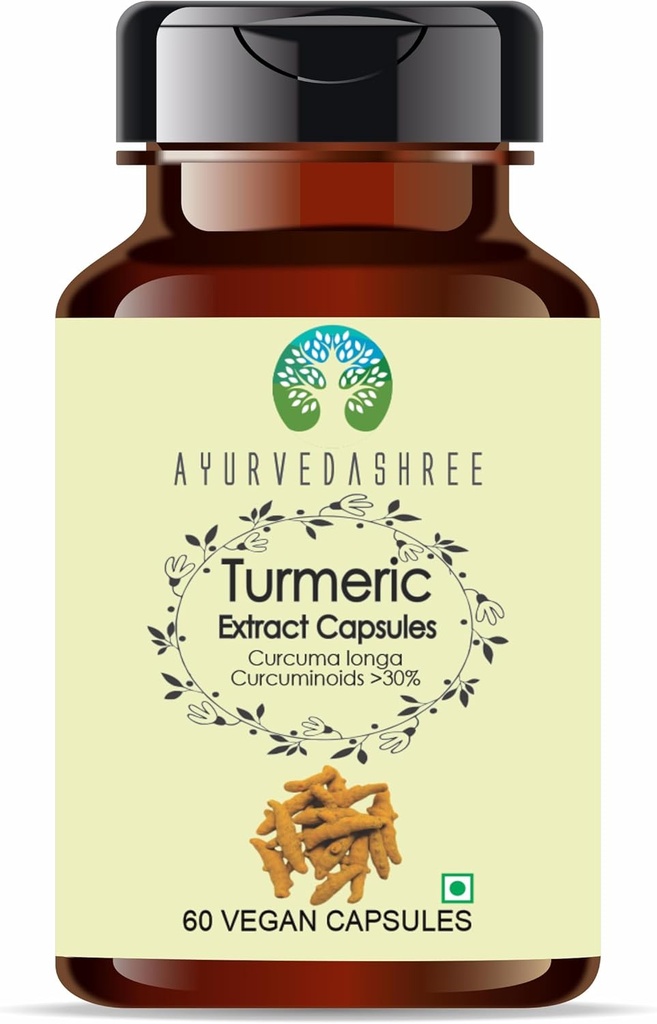 Turmeric Extract 500mg - 60 Vegetarian Capsules | Haldi Extract | Curcuma Longa | All Natural | 100% Vegan | Gluten-Free | GMP Certified.