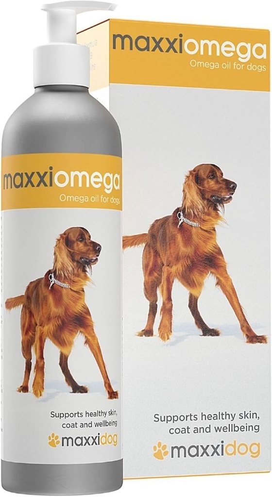 maxxipaws maxxiomega Omega 3, 6 & 9 Oil Supplement - Skin & Coat Support for Dogs, 10oz