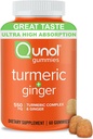 Qunol Turmeric and Ginger Gummies, Gummy with 500mg Turmeric + 50mg Ginger, Joint Support Supplement, Ultra High Absorption Tumeric and Ginger, Vegan, Gluten Free, 1 Month Supply 60ct Gummies