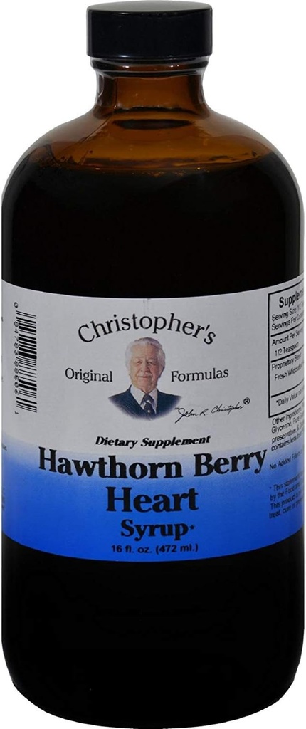 Christopher's Original Formulas Hawthorn Berry Heart Syrup - 16 fl oz | Natural Herbal Blend for General Wellness - Pack of 2