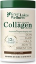 Great Lakes Wellness Collagen Peptides Powder for Skin, Hair, Nails, Joints & Digestion - Chocolate Flavored - Quick Dissolve Hydrolyzed, Non-GMO, Kosher - 10 oz