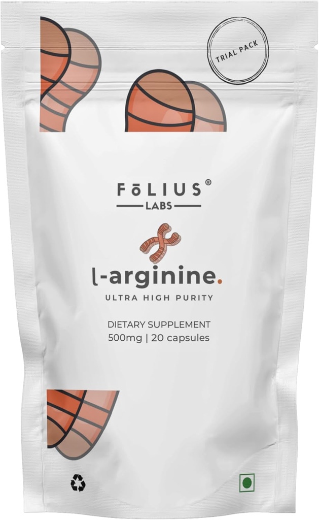L-Arginine 1000mg Supplement for Men and Women - Supports Nitric Oxide Production - Supports Blood Circulation - Pre Workout Amino Acid Supplement (10 Days Trial Pack)
