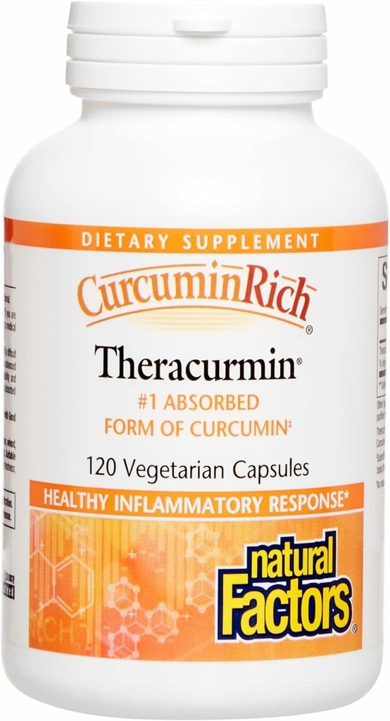 Natural Factors, CurcuminRich Theracurmin, 30 mg, Formulated for Superior Absorption, 120 Count (Pack of 1)