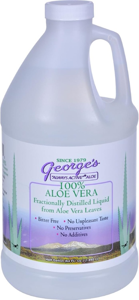 Georges Aloe Vera - Fractionally Distilled Liquid - Bitter Free - No Preservatives - 64 fl oz (Pack of 4)