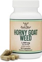 Horny Goat Weed for Men and Women - No Fillers (Max Strength Epimedium Std. to 20% Icariins) 1,000mg per Serving, 90 Capsules (Male Enhancing Supplement) by Double Wood