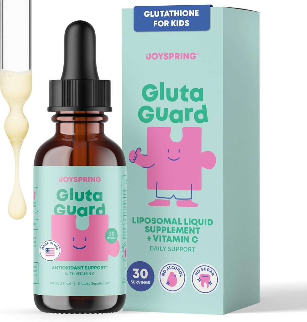 JoySpring Liposomal Glutathione Supplement for Kids | Supports Speech and Eye Contact | 50 MG Antioxidant L-Glutathione Drops | 2 oz Liquid Detox Supplement