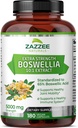 Zazzee Extra Strength Boswellia Serrata 10:1 Extract, 5000 mg Strength, 65% Boswellic Acid, 180 Vegan Capsules, 6 Month Supply, Standardized 10X High Potency, 100% Vegetarian, All-Natural, Non-GMO
