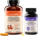 NatureWise Curcumin Turmeric 2250mg with BioPerine & Vegan Vitamin K2 MK-7 100mcg and MK4 500mcg - 180 Count & 90 Softgels