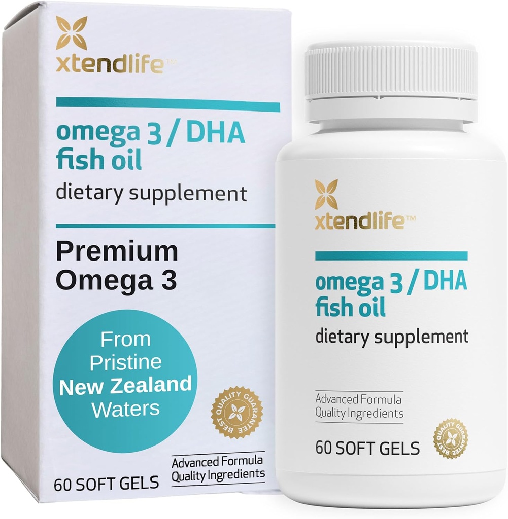 Xtendlife Omega 3 DHA Fish Oil - 1100mg with 700mg DHA and 300mg EPA - Omega 3 6 9 Supplement for Heart and Brain - 1 Month Supply (60 Count)