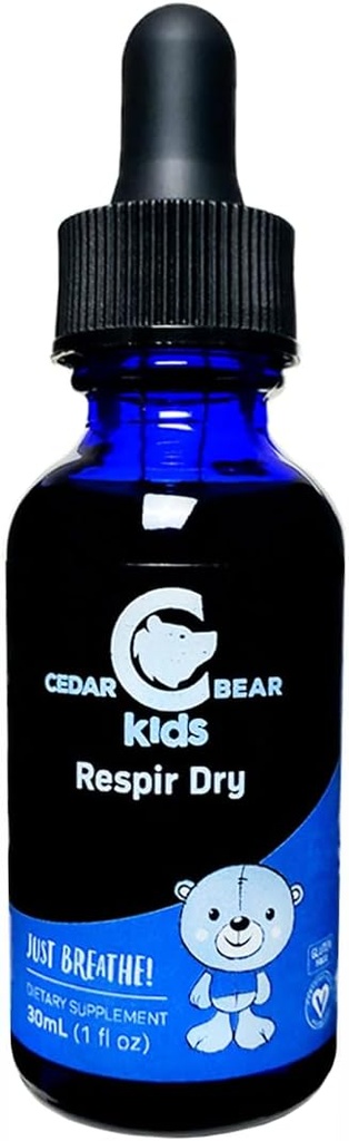 Cedar Bear Respir Dry for Kids - Herbal Supplement That Dries Wet, Gunky Coughs, & Runny Noses 1 fl oz (Pack of 1)