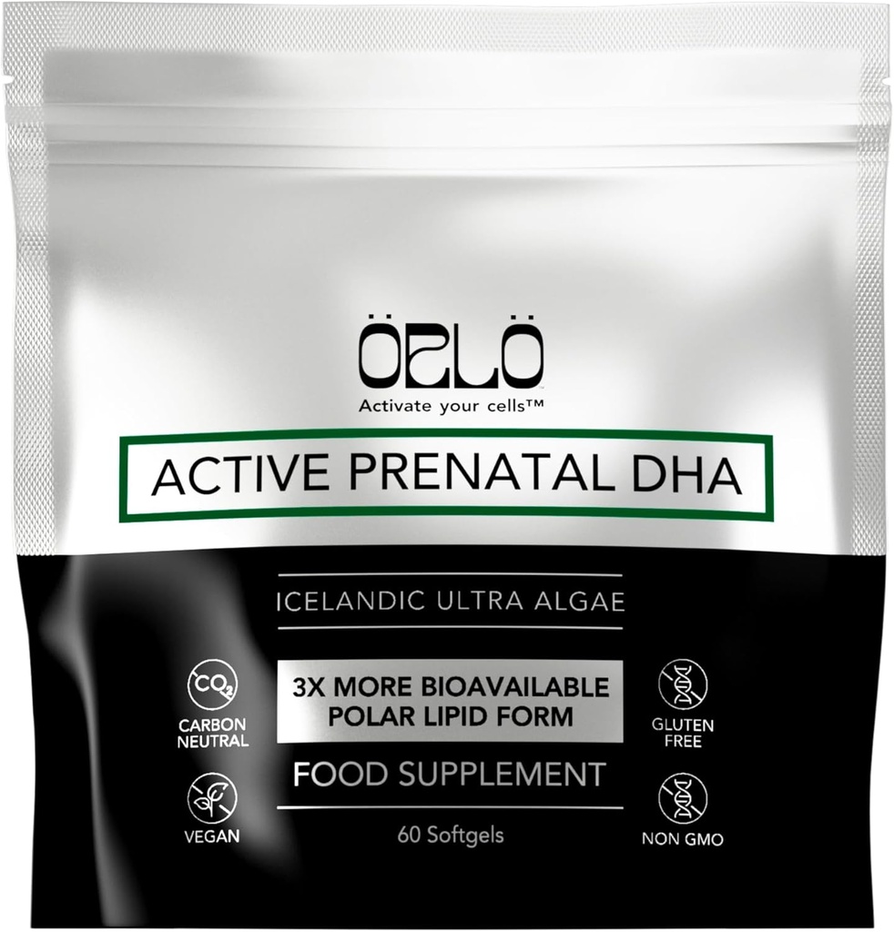 Orlo PRENATAL DHA - Prenatal DHA Omega 3 Supplement - Triple Strength Omega3s - Vegan DHA & EPA - Algae Omega-3 Oil - Supports Brain Development During Pregnancy & Lactation (60 Mini Softgels)