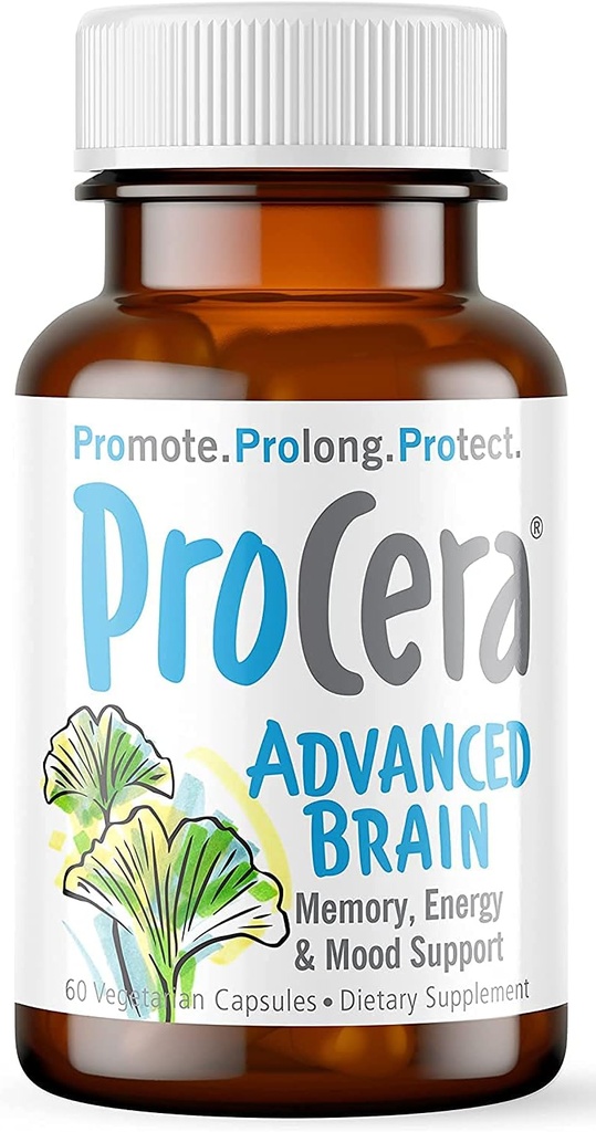 Procera Advanced Brain - Fast Acting - Ingredients Supported by 100+ Studies - Improve Memory, Recall - Concentration - Clears Fog - Mental Clarity - Slows Cognitive Decline - 60 Count