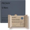 ProMix Nutrition Protein Puff Bars - Blueberries & Cream - Marshmallow Crispy Treat - Great Tasting & Healthy On The Go Snack - High Protein & Low Calorie - Free From Gluten, Soy, & Corn - 12 Bars