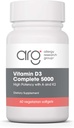 Allergy Research Group Vitamin D3 Complete 5000 IU - Vitamin D3 and K2 Supplement, Daily Balance, with Vitamin A, DeltaGold Tocotrienols, High Potency, Veggie Softgels - 60 Count
