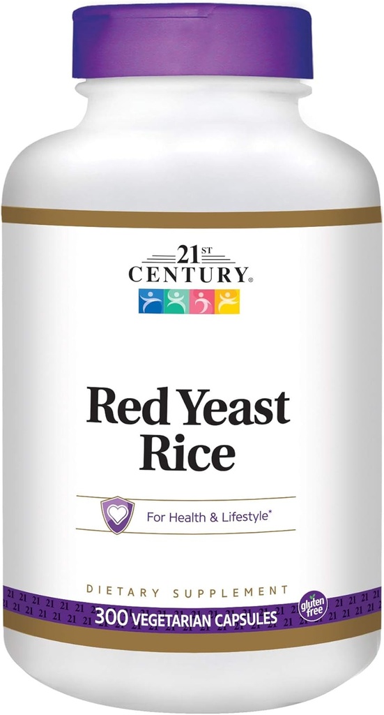 21st Century Red Yeast Rice Extract Veg Capsules, 300 Count