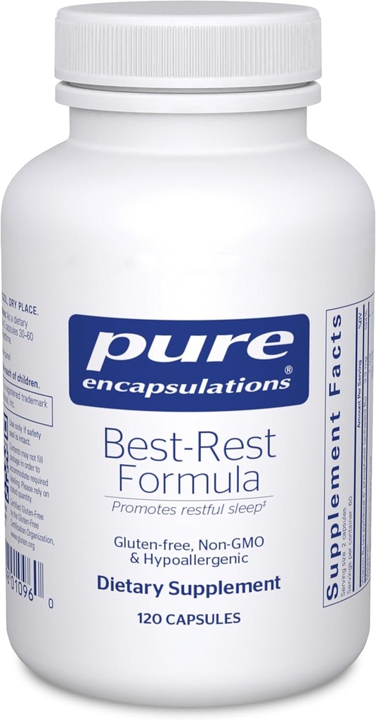 Pure Encapsulations Best-Rest Formula - Supports Restful Sleep - for Relaxation - Restful Sleep Supplement - Non-GMO & Vegan - 120 Capsules