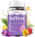 Saffron Gummies 88.5 mg with Magnesium, Max Strength Saffron Supplements with St. John’s Wort, GABA, Rhodiola, Rosemary & Passion Flower Extracts for Mood, Focus - 60 Servings